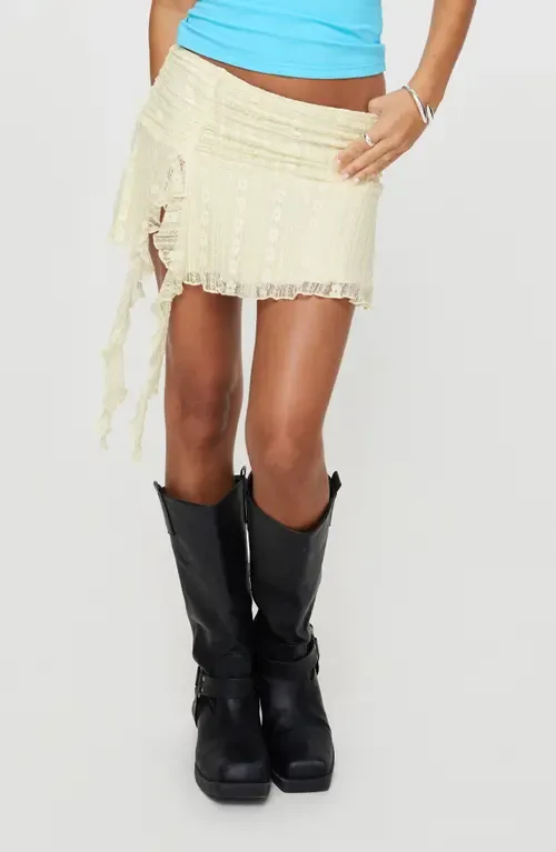 Maidie Asymmetric Ruffle Miniskirt by Princess Polly