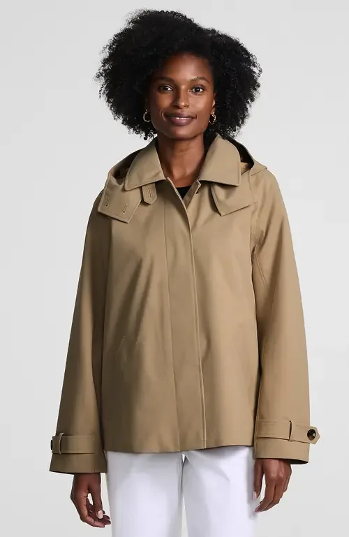 Squall Waterproof Hooded Short Mac Jacket by Lands' End