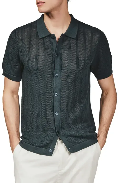 Kellan Knit Short Sleeve Button-Up Shirt by 7 Diamonds
