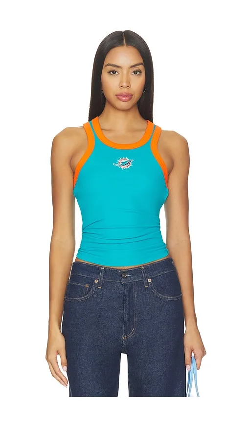 Miami Dolphins Contrast Trim Rib Tank by Terez