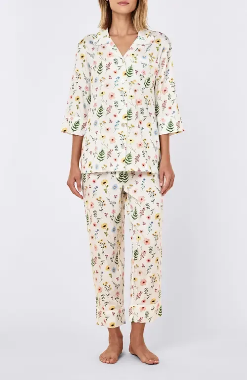 Elodie Cotton Sateen Crop Pajamas by Papinelle