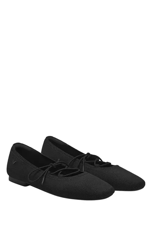 Miley Square-Toe Ballet Flats Lace-Up Mary Janes