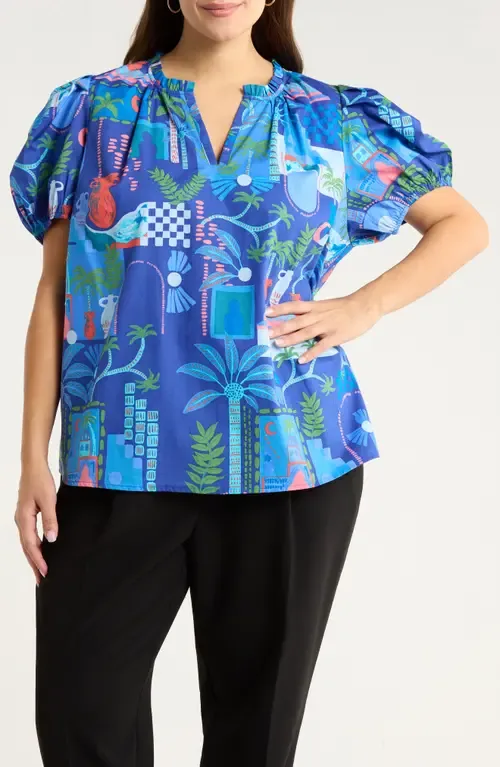 Punta Alta Puff Sleeve Cotton Top by SUGARLIPS