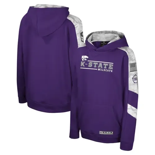 Colosseum Purple Kansas State Wildcats OHT Military Appreciation Cyclone Digital Camo Pullover Hoodie by COLOSSEUM