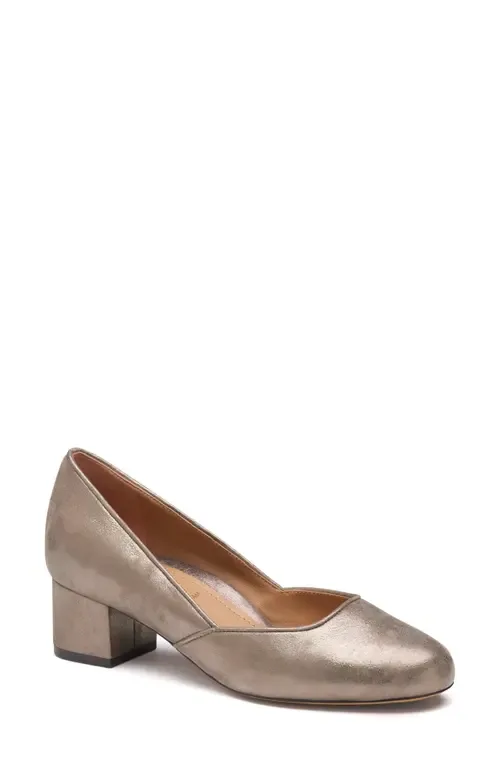 Sienna Pump in Taupe Metallic Suede