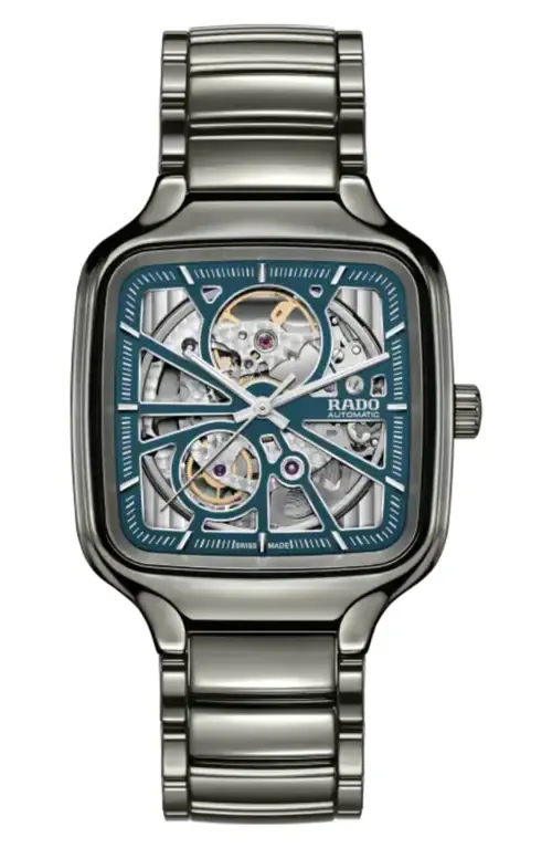 True Square Automatic Open Heart Bracelet Watch, 38mm by RADO