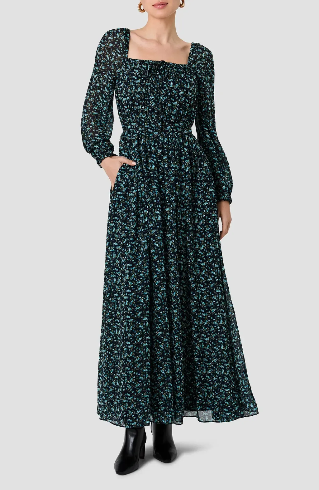 Marina Floral Chiffon Maxi Dress