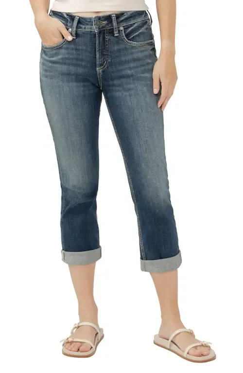 Suki Americana Curvy Mid Rise Capri Jeans