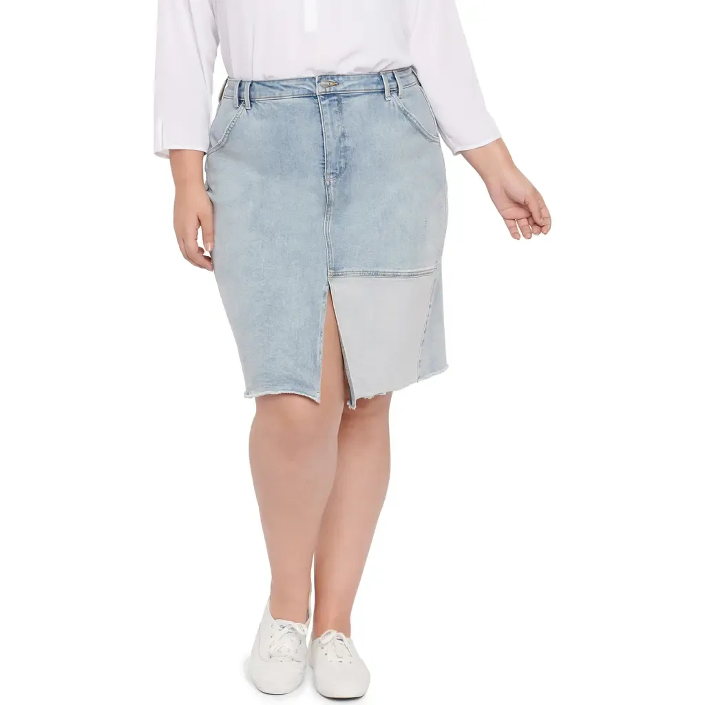 Frayed Denim Pencil Skirt by NYDJ