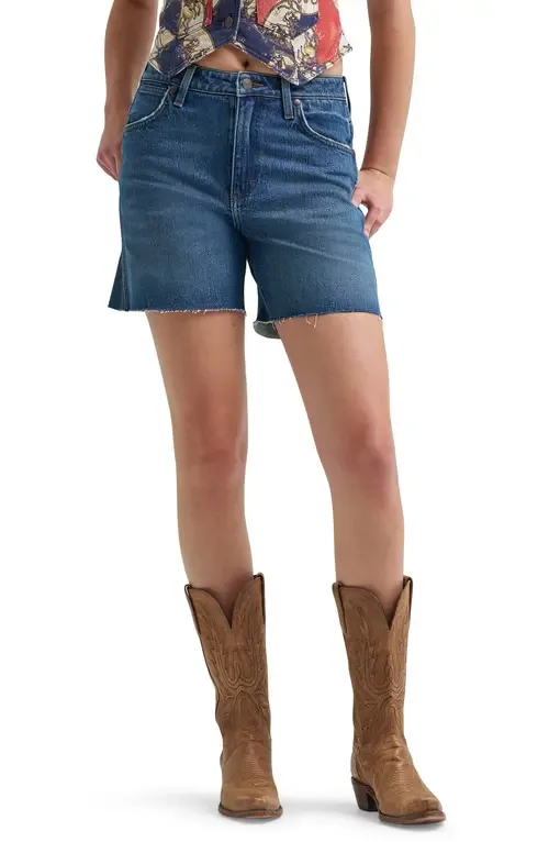 Cowboy High Waist Denim Cutoff Shorts by Wrangler