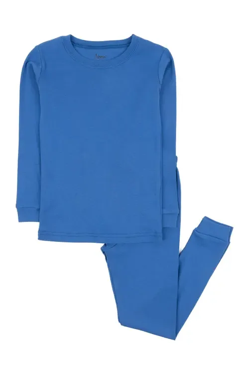 Two-Piece Solid Cotton Matching Family Pajamas by Leveret