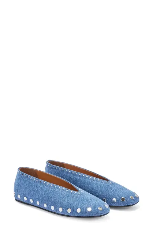 Jenny Studded Ballet Flat by Ganni