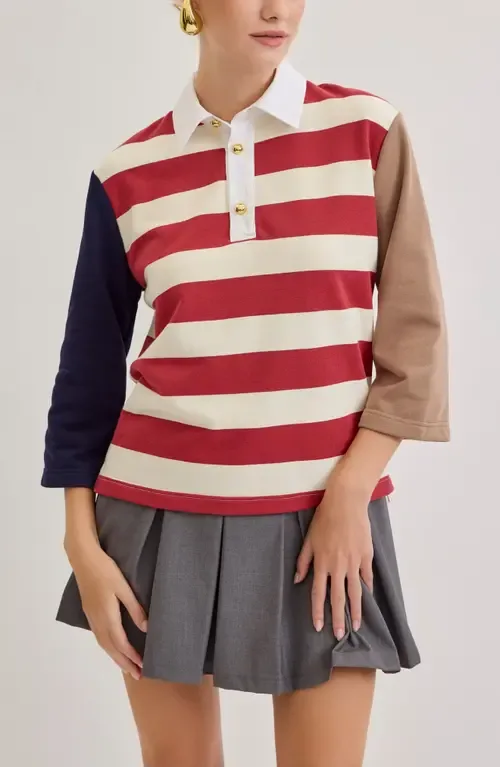 Oliver Striped Colorblock Rugby Shirt by MAUDE CLUB