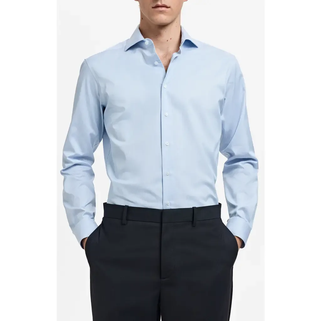 Slim Fit Pinstripe Button-Up Shirt by MANGO