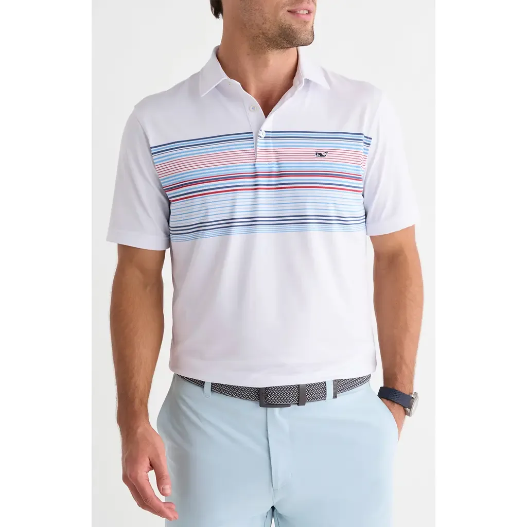 Conch Stripe Sankaty Performance Polo by vineyard vines