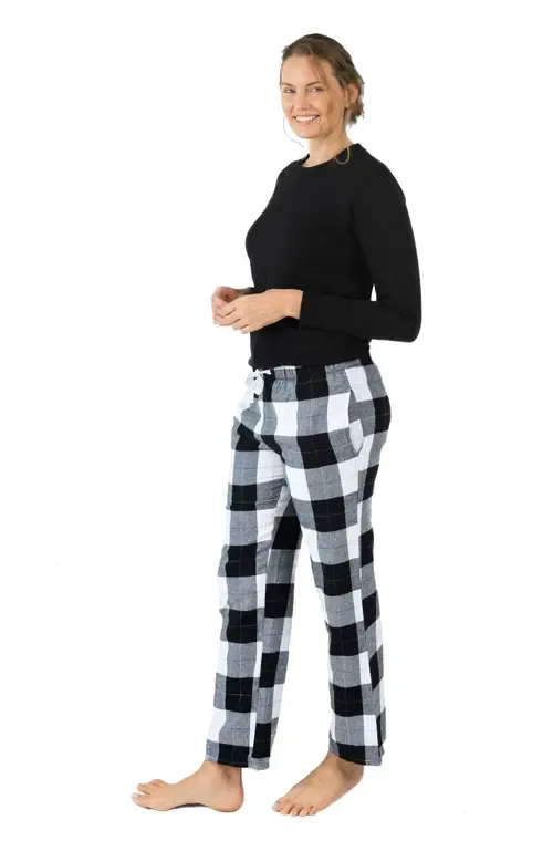 Cotton Top & Flannel Pants Printed Holiday Pajama Set by Leveret