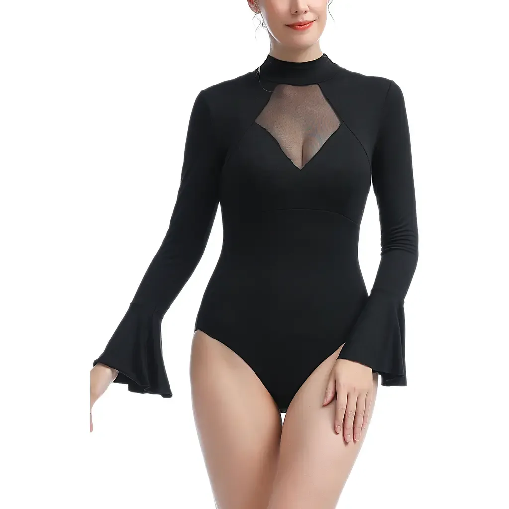 Jan Turtle Neck Bell Sleeve Bodysuit by Kimi & Kai