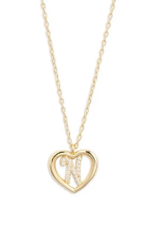 Heart Cubic Zirconia Initial Pendant Necklace by Argento Vivo Sterling Silver
