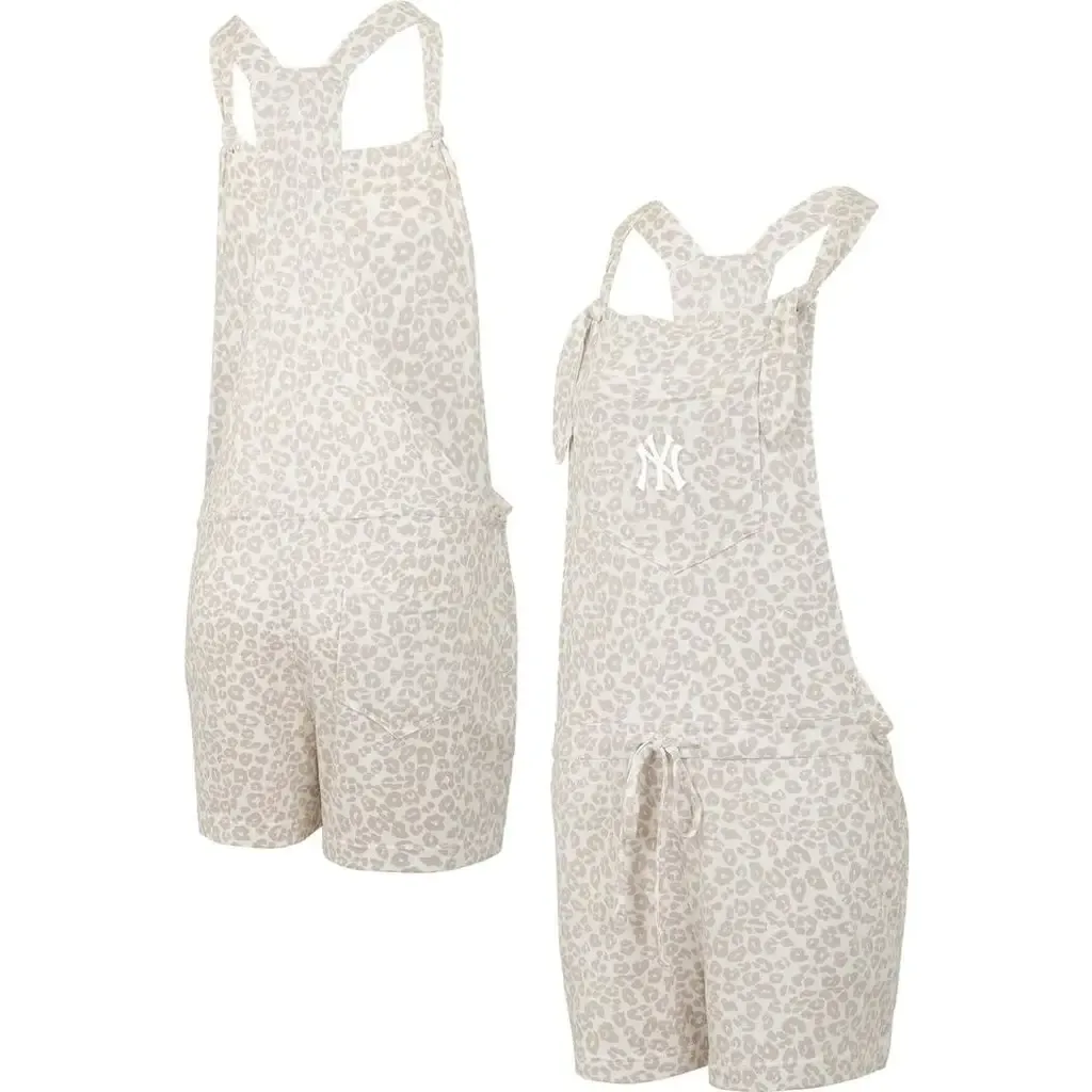 Concepts Sport Cream New York Yankees Montana Hacci Knit Romper Overalls by CONCEPTS SPORT