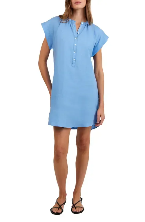 Cap Sleeve Linen Henley Minidress by Bella Dahl