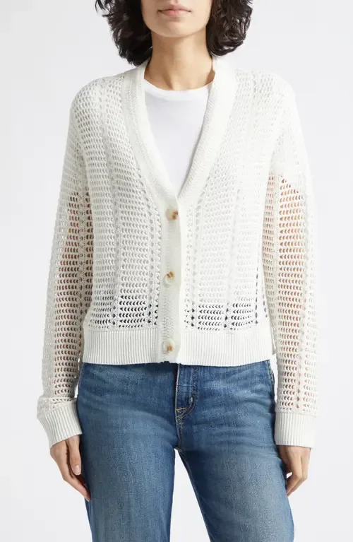 Star Open Stitch Cotton Blend Cardigan by Reiss