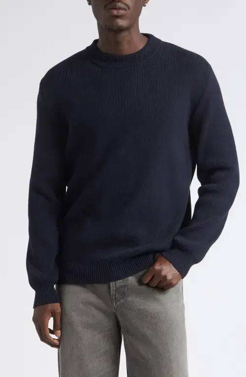 Golden Cotton Blend Crewneck Sweater