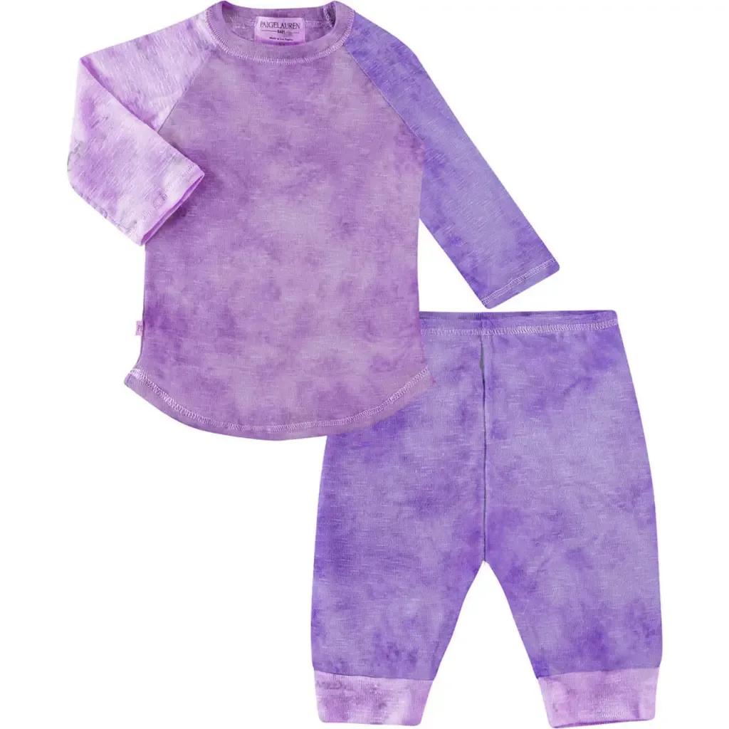 Marble Long Sleeve Top & Pants Slub Lounge Set by PAIGELAUREN
