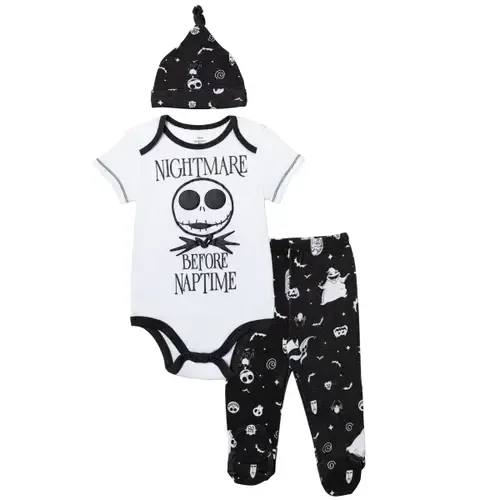 Nightmare Before Christmas Footed Pant and Bodysuit Set with Hat by Disney