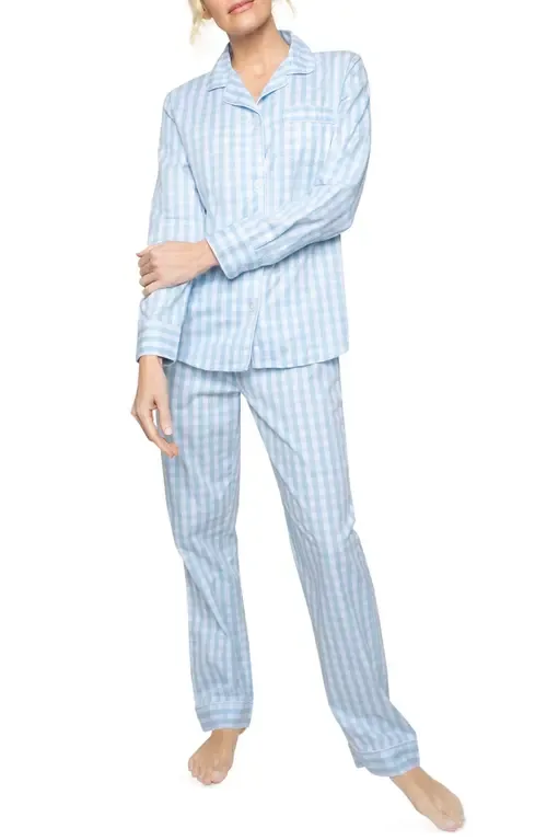 Classic Gingham Brushed Cotton Woven Twill Pajamas