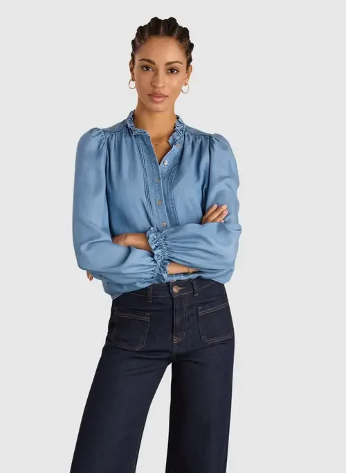 Zoe Frill Neck Blouse by Baukjen