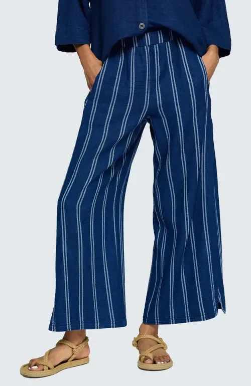 Azalea Denim Muslin Pants in Stripe Denim by LUUKAA