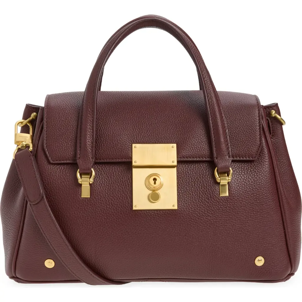 Small Bolton Soft Pebble Grain Leather Top Handle Bag by Thom Browne
