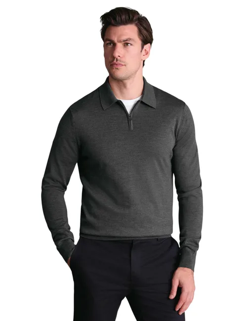 Merino Zip Polo Neck Long Sleeve by Charles Tyrwhitt