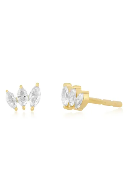 Diamond Marquise Mini Fan Stud Earrings by EF Collection