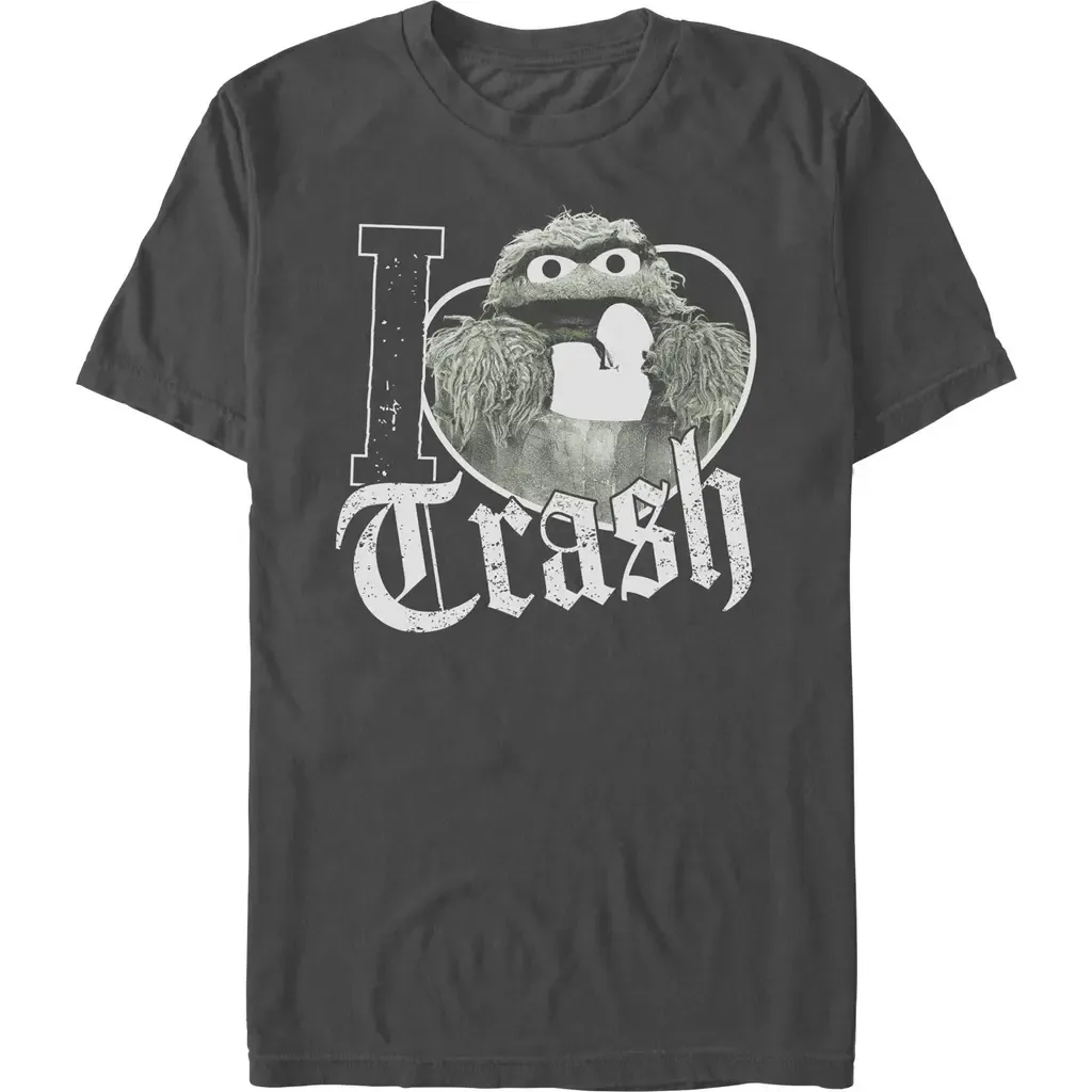 I Love Trash Oscar the Grouch Short Sleeve Graphic T-Shirt