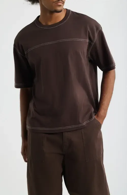 Contrast Coverstitch Cotton Jersey T-Shirt by BP.