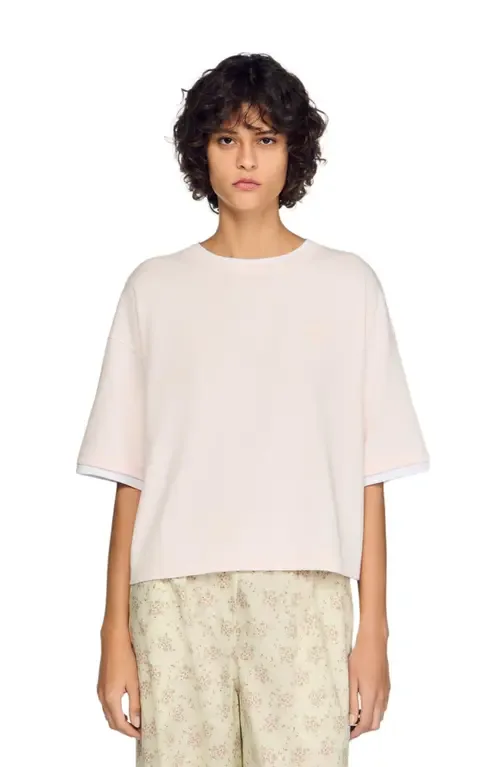 Embroidered Logo Cotton T-Shirt by SANDRO