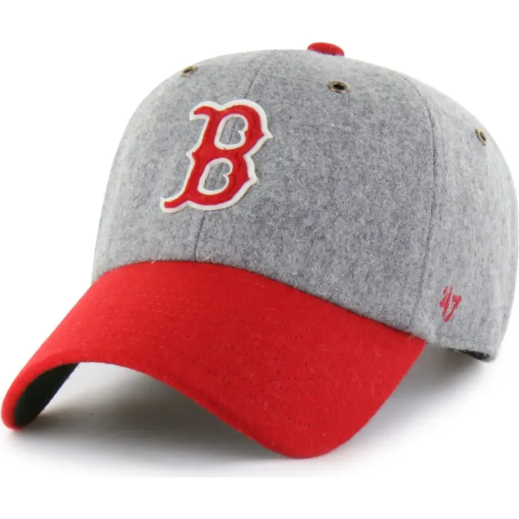 '47 Gray Boston Red Sox Golden Age Wool Clean Up Adjustable Hat by '47