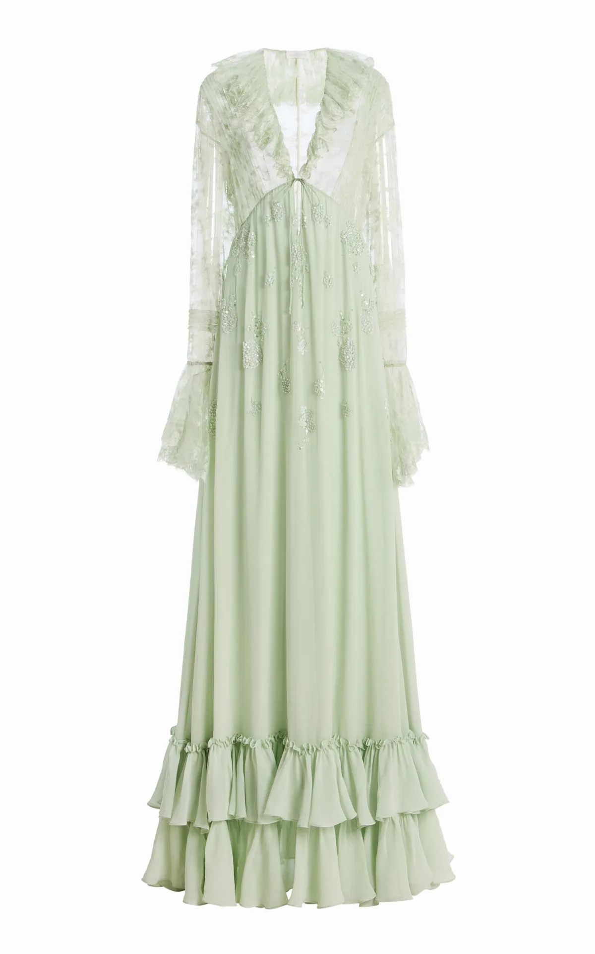 Ilaria Ruffled Silk Maxi Dress by Harithand