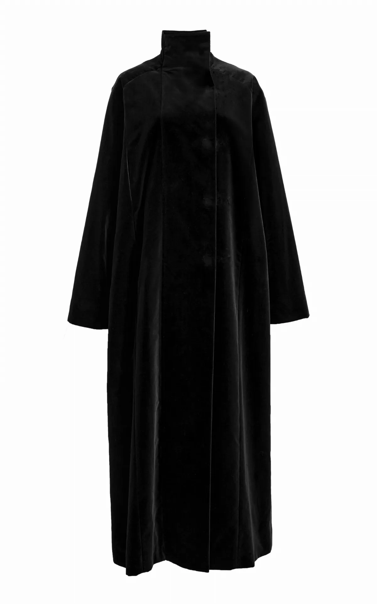 High-Collar Velvet Raglan Coat by COLLEEN ALLEN