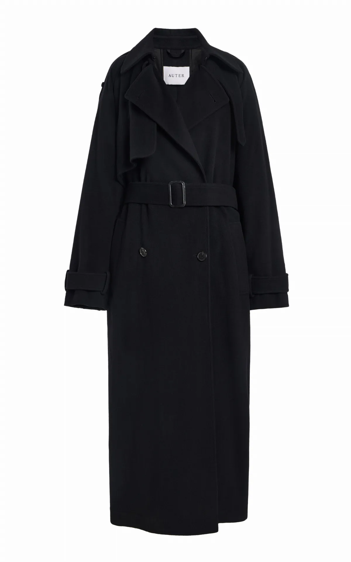 Belted Wool-Cashmere Trench Coat