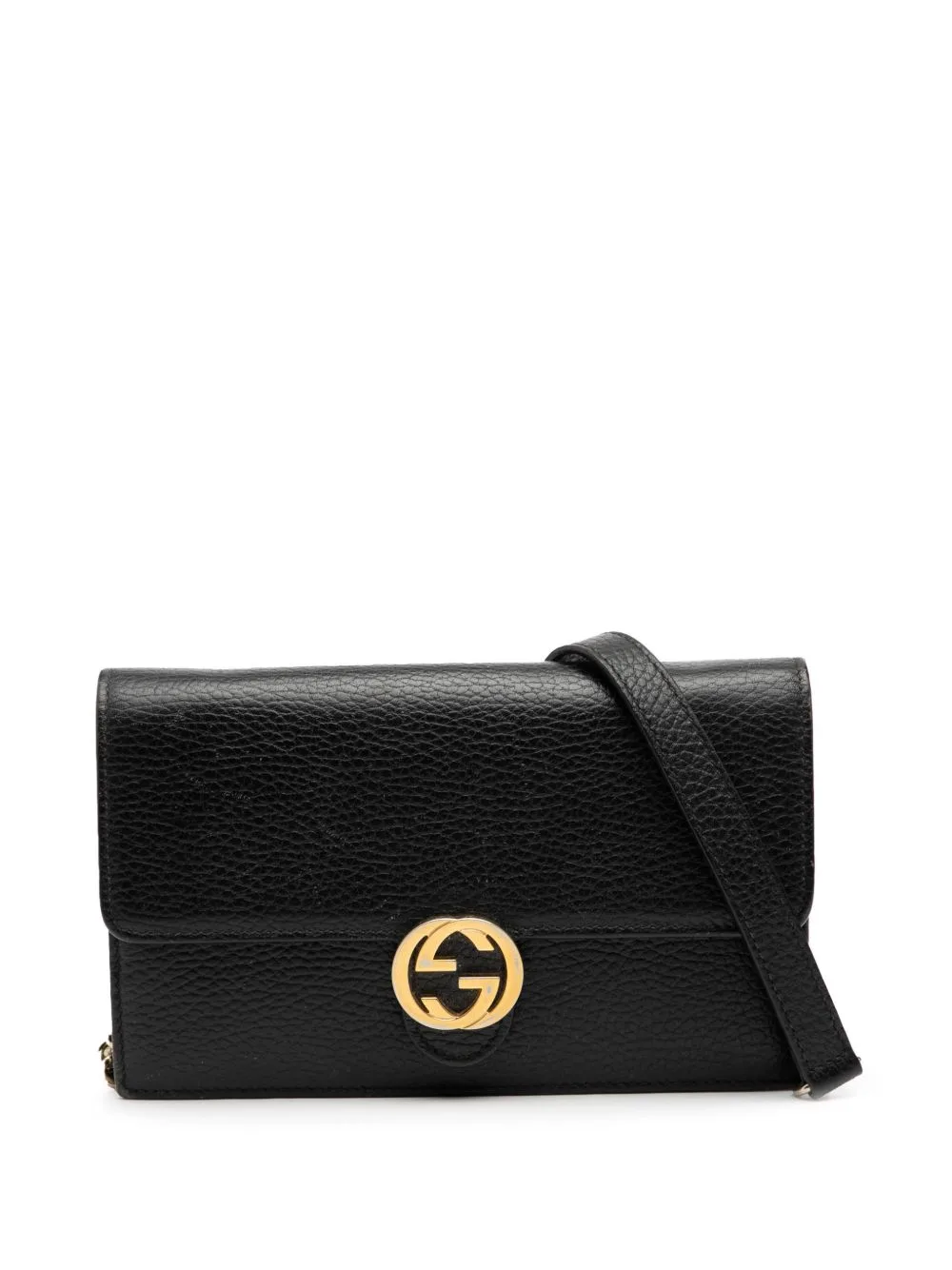 2000-2015 Leather Interlocking G Dollar Wallet on Chain Crossbody Bag