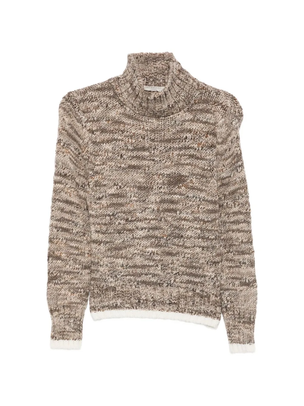 Marl-Knit High-Neck Sweater by Intrecci