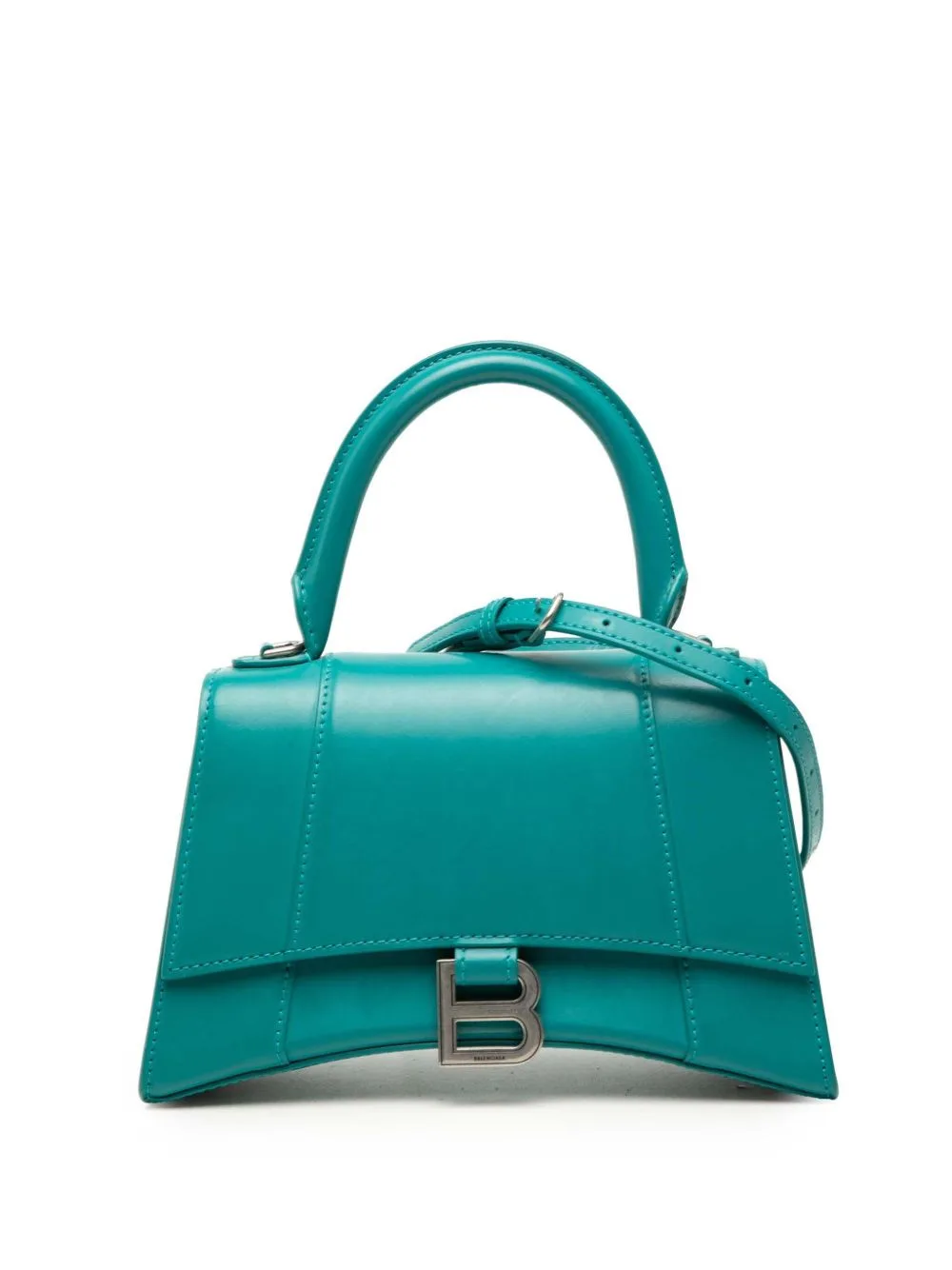 2020 Small Shiny Box Calfskin Hourglass Top Handle Bag Satchel by Balenciaga Pre-Owned