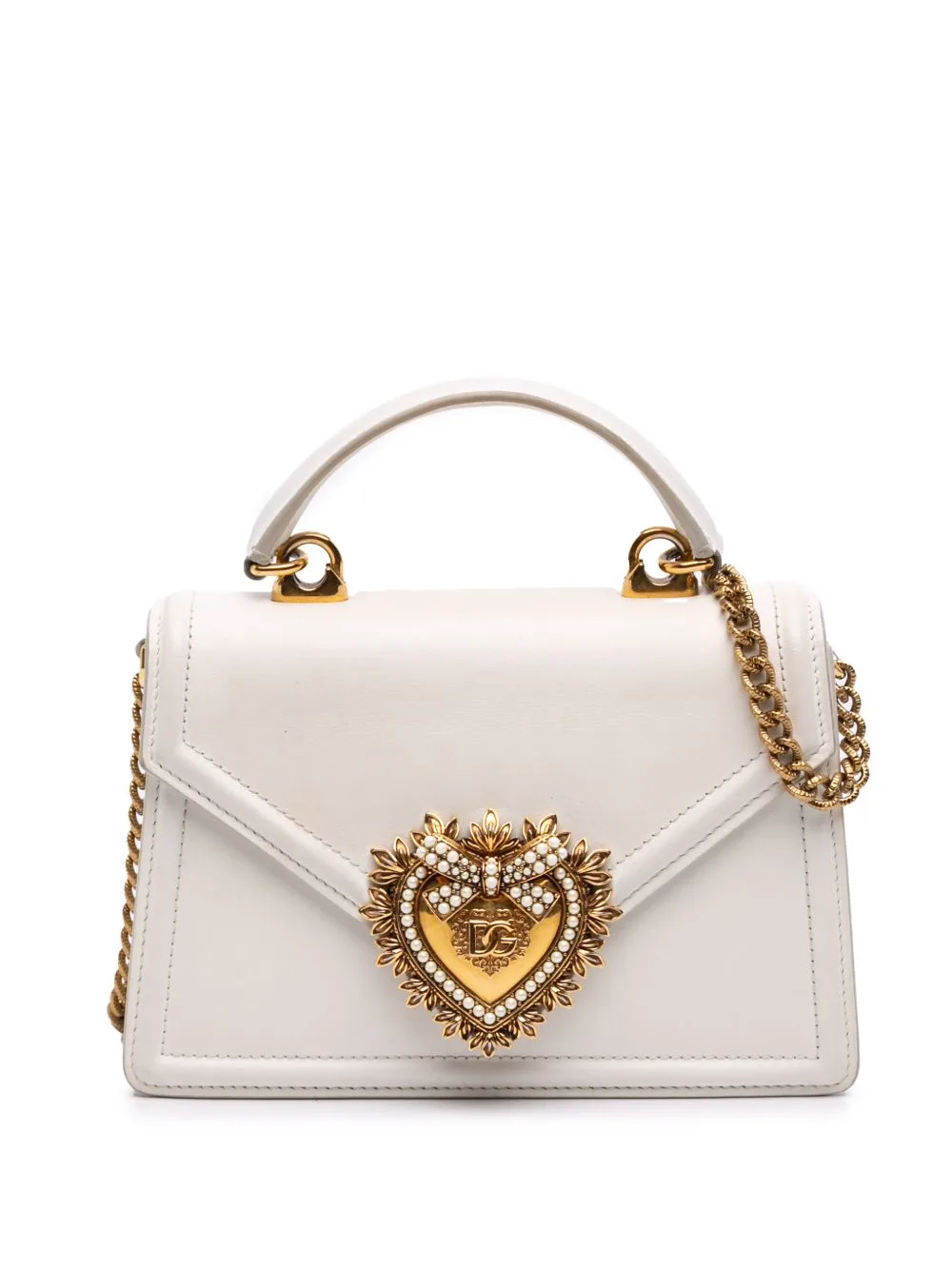 2000-2026 Small Smooth Calfskin Devotion Satchel by Dolce & Gabbana Pre-Owned