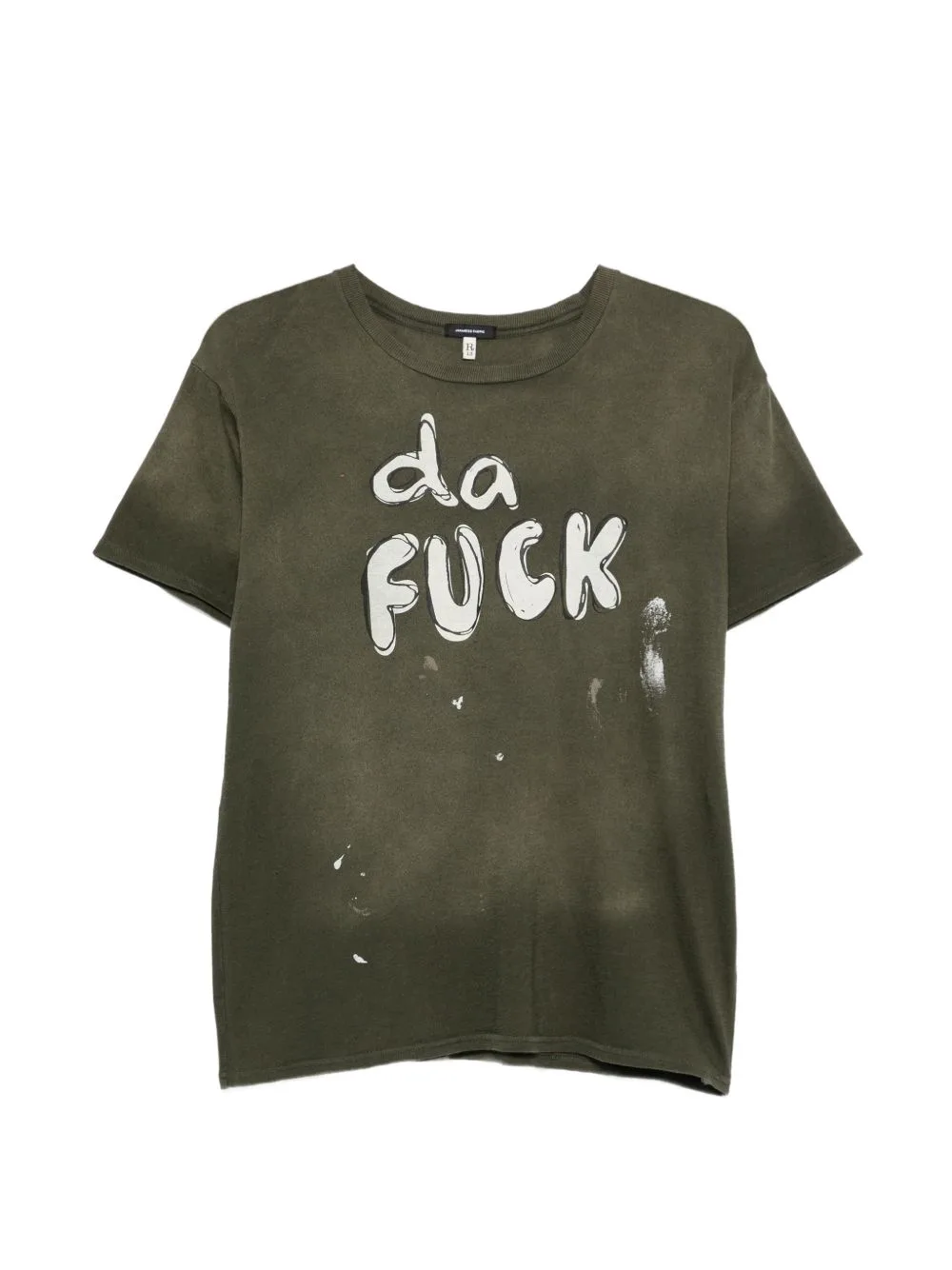 Distressed Slogan-Print T-Shirt by R13