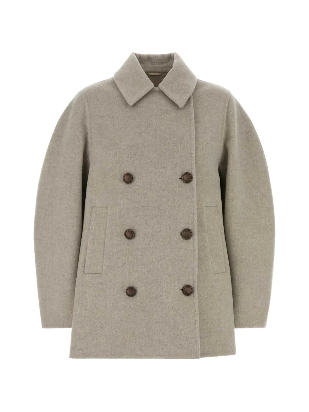 Double-Breasted Wool Coat by Brunello Cucinelli
