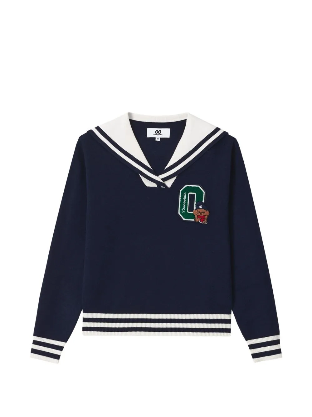 Sailor-Collar Patch-Detail Sweater by CHOCOOLATE