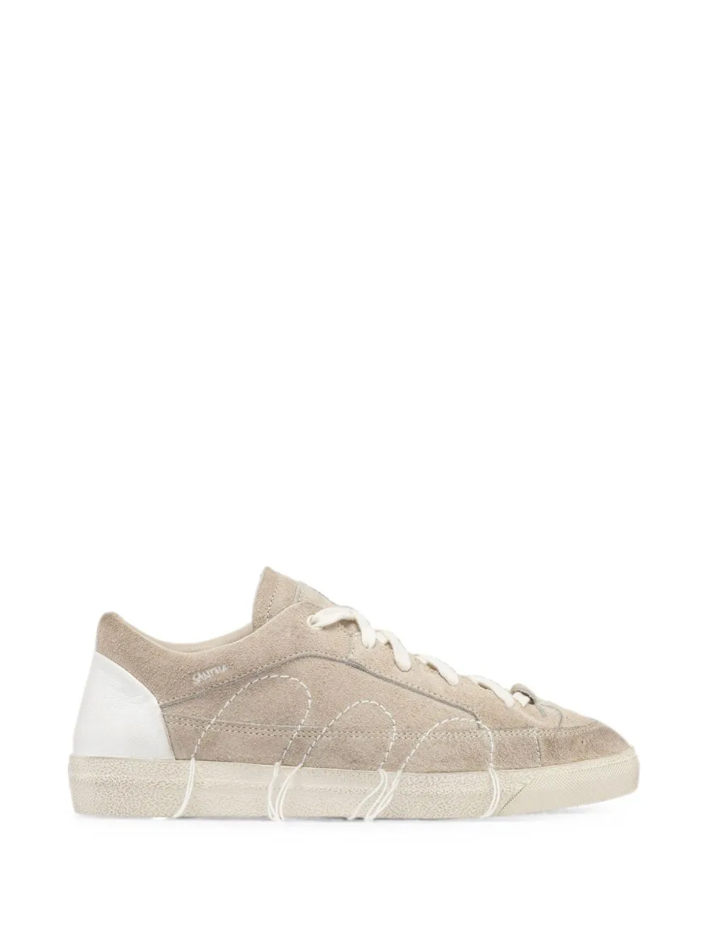 Love Cut Contrast-Stitch Suede Sneakers by SANTHA
