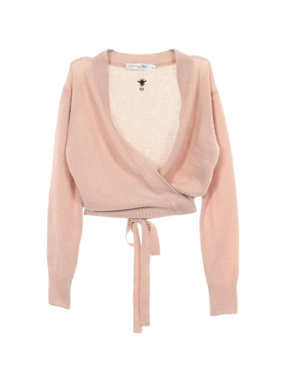 2010s Bee Embroidery Wrap Cardigan by Christian Dior Pre-Owned